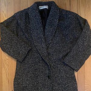 Vintage 1970's Braetan 100% Wool Tweed Tailored Blazer Jacket, Size 5/6